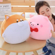 1 шт. 38x38 см Одеяло 1x1,5 м Шиба кукла Ину подушка в форме поросенка плюшевые игрушки мяч подушке фланели кондиционер Одеяло Рождественский подарок