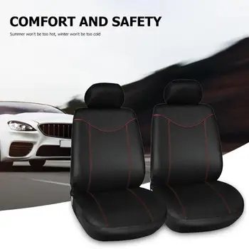 

6pcs Universal Car Seat Cover Single-Sided Mesh and Sponge Auto Front Seat Protector Interior Accessories for TIROL Black Red