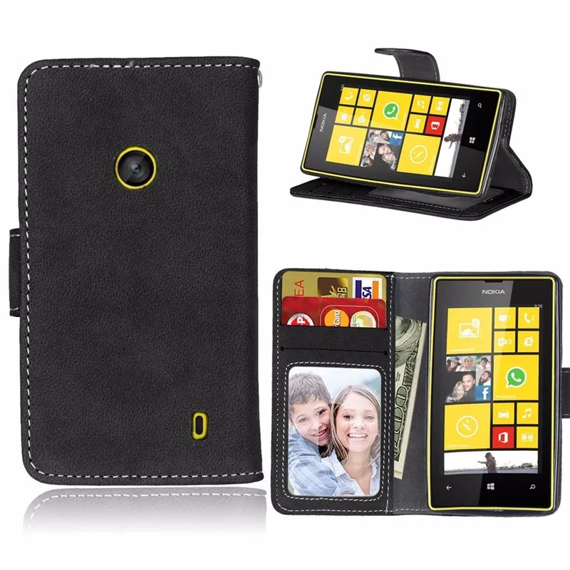 For Nokia Lumia 520 Case Luxury Wallet PU Leather Back Cover Phone Case For Nokia lumia 520 525 521 Case Flip Protectiv Bag Skin (2)