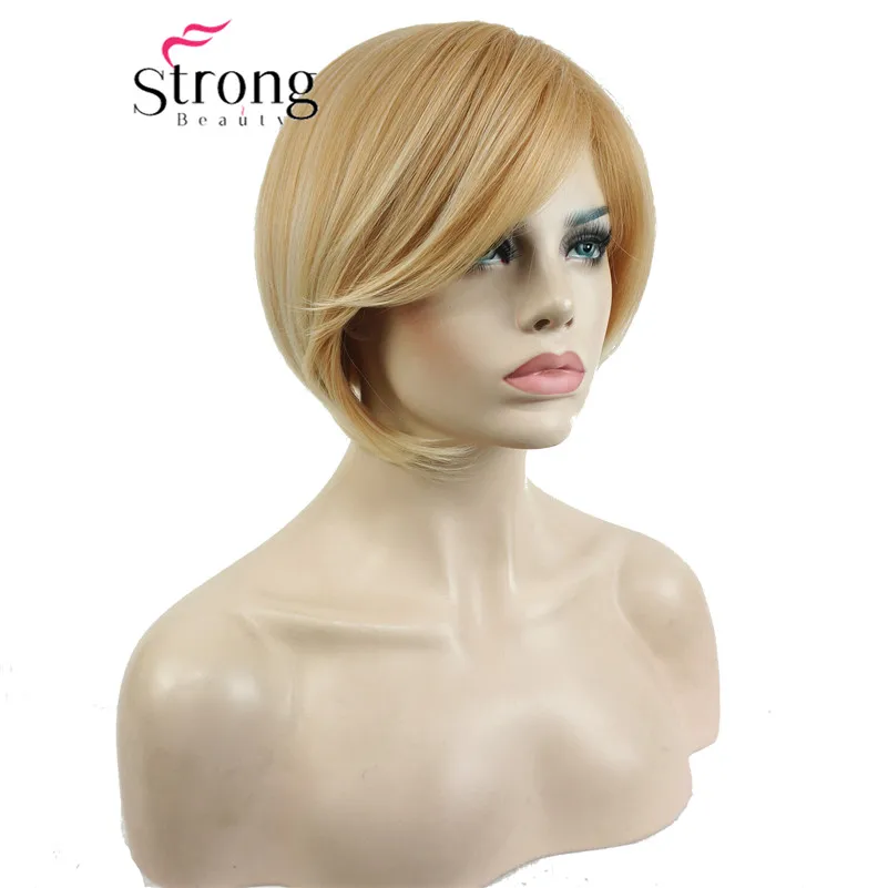 Buy StrongBeauty Short Straight Blonde Highlighted Bob