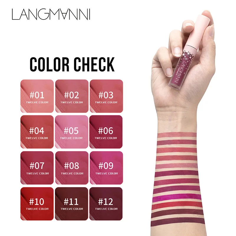Matte Nude Lip Gloss Waterproof Lip Tint Long Lasting Liquid Lipstick Red Velvet Lip Stain Matte 4