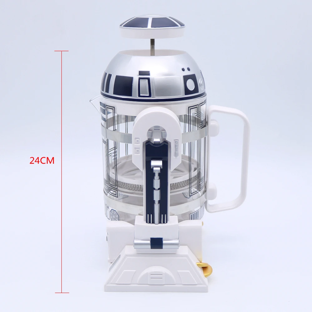 960 мл Домашний Мини Звездные войны Робот R2-D2 креативный французский пресс Домашний Мини Френч-пресс эспрессо черный кофе ручной кофейник