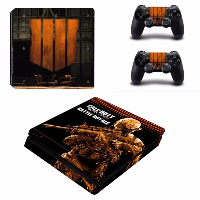 Best Price Game Call of Duty Black OPS 3 Decal PS4 Slim Skin Sticker For Sony PlayStation 4 Console and 2 Controllers PS4 Slim Skin Sticker