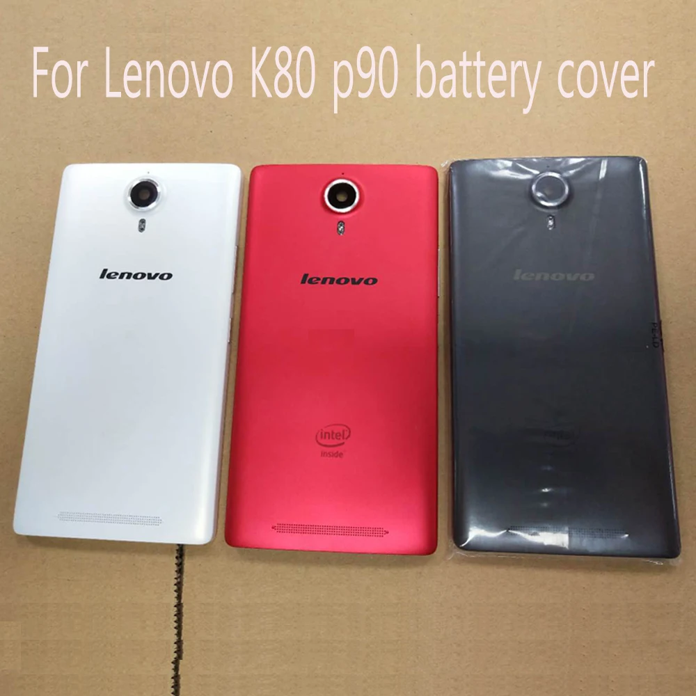 

Battery Door Back Cover Housing For Lenovo K80 p90 battery cover Power Volume Buttons Without NFC