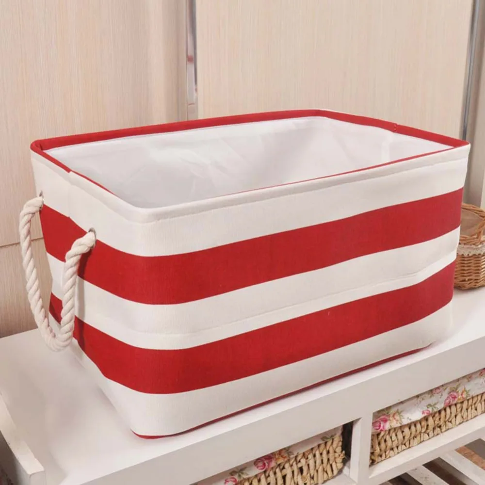 

Storage Barrels Foldable Washing Clothes Laundry Basket Bag Hamper Folding Cotton Waterproof Toys Covered Storage Baskets Bucket