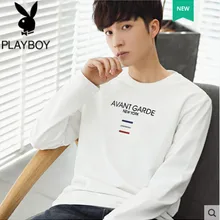 Playboy мужская с длинным рукавом мужская Осенняя молодежная с круглым вырезом Мужская Ранняя осень тонкая рубашка толстовка