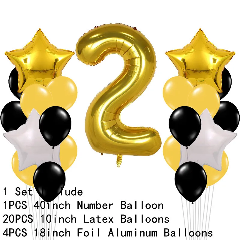 Вечерние латексные воздушные шары с золотым декором на день рождения, товары для первого дня рождения, шары для девочек и мальчиков, Детские воздушные шары с цифрами, баллон гелия
