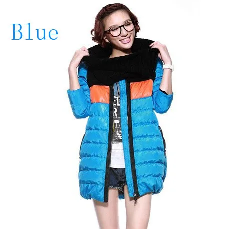 2012 Women thicker down jacket Orange Green Blue Long #4513 | Женская одежда