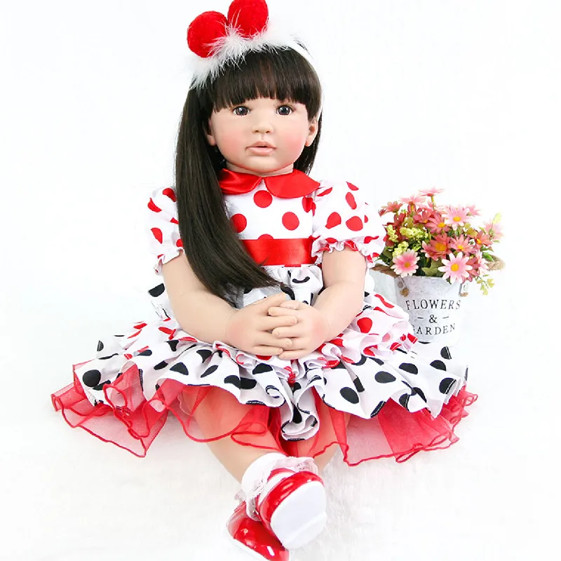 

60cm Silicone Vinyl Reborn Baby Doll Lifelike Newborn Girls Babies Toddler Dolls Bebes reborn NPK Child Kids Birthday Gift