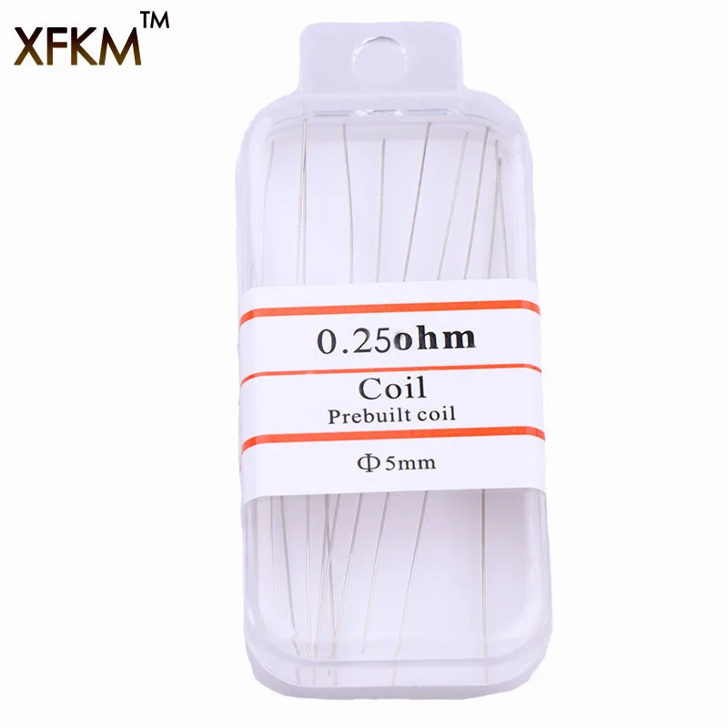 

XFKM Notch coil 10Pcs/lot SS316L heating wire 0.25ohm premade Prebuilt coils for Electronic Cigarettes RDA RBA RTA Atomizers