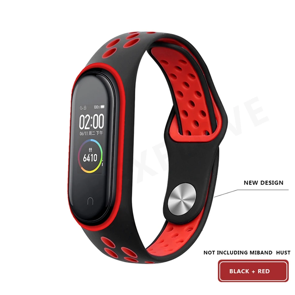 Clear mi Band 4 3 ремешок на запястье для Xiaomi mi Band 3 4 Браслет Силиконовый mi band 3 4 NFC аксессуары Smart mi Band 4 Correa - Цвет: Style2 Black Red