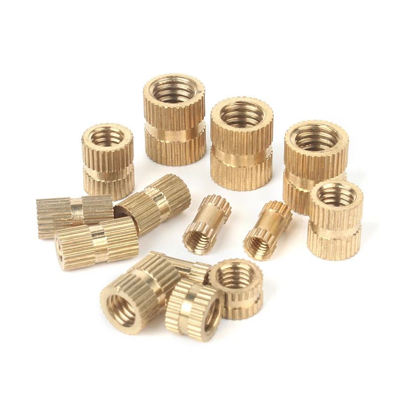 

100pcs Brass Insert nut M3 Double Pass Injection Molding brass knurled thread inserts nuts copper nut M3*3/4/5/6/8/10mm OD=4.2/5