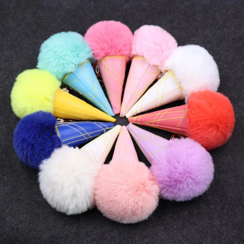 

10pcs/lot Party Favors Plush Ice Cream PU Sweet Tube Keychains Birthday Gift Baby Shower Guest Giveaways For Wedding Souvenir