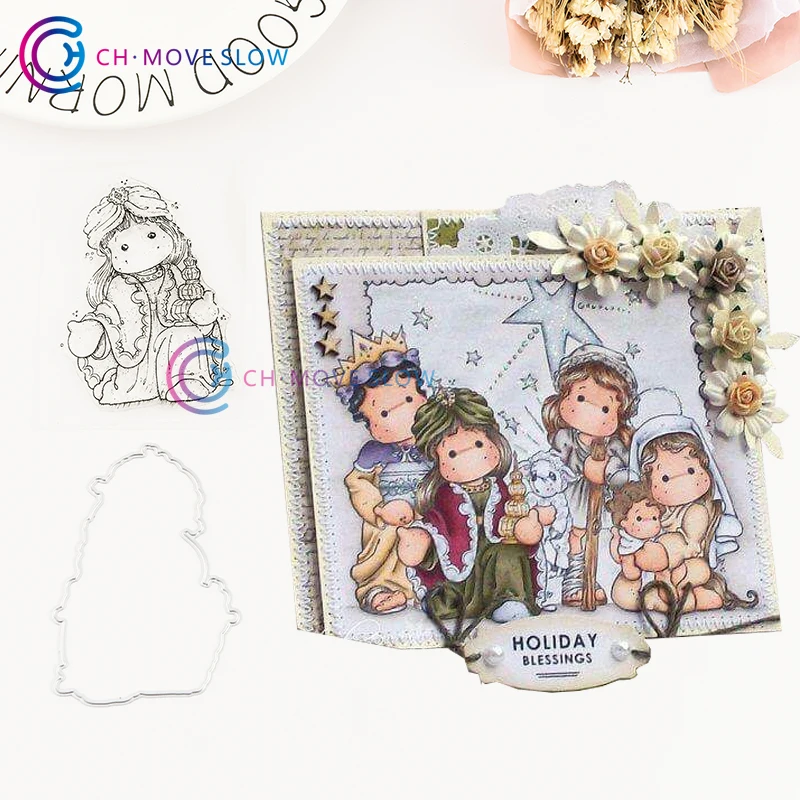 

CH Beautiful Girl Metal Cutting Dies and stamps Card Stencil Paper Craft Embossing Folder DIY Album Home Decor Gifts