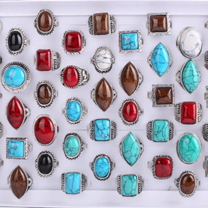 

50pcs/Lot Round Square Oval Eye Shape Stone Rings For Costume Free Shipping
