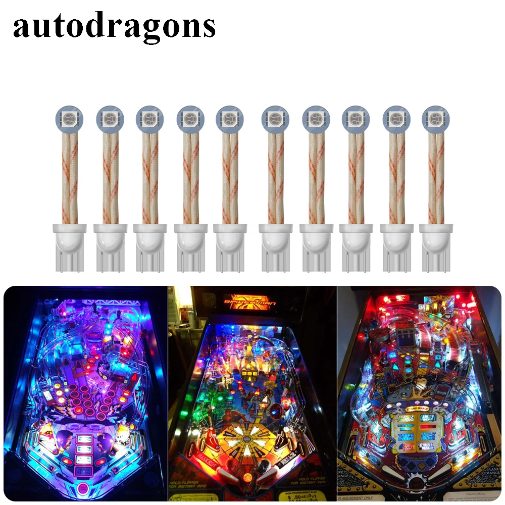 

autodragons NEW!*Flex 555 wedge Non-Ghosting capless Folded Pinball LED yellow