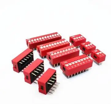 

35PCS/LOT Dip Switch 1 2 3 4 5 6 8 Way 2.54mm Toggle Switch Red Snap Switches Each 5PCS