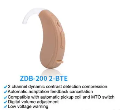 Новейший! ZDB-200 ZhongDe 2,4, 6,8 каналов Bte компактный слуховой аппарат цифровой беспроводной слуховой аппарат звуковые усилители Deafness Ear - Цвет: 2channel