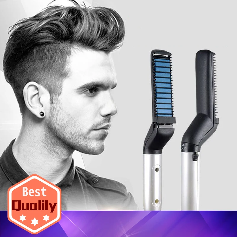Для завивки волос для мужчин быстрый выпрямитель для бороды Styler гребень многофункциональный бигуди шоу кепки инструмент Электрический стайлер для волос для мужчин