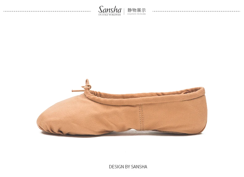Sansha оригинальный Pro1C Холст Сплит-подошва мягкие туфли для танцев ручной сшитые балетные тапочки танцевальная обувь NO.1C