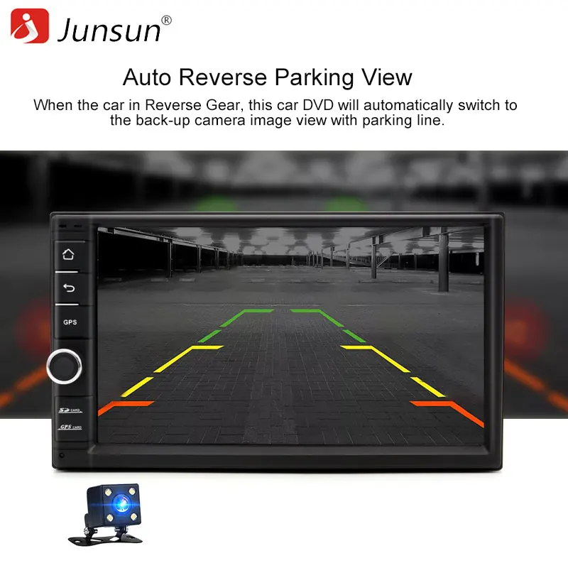 Junsun 7 &quot2 DIN 2GB+32GB автомобильный DVD Android 7.1 Радио мультимедийный плеер 1024*600