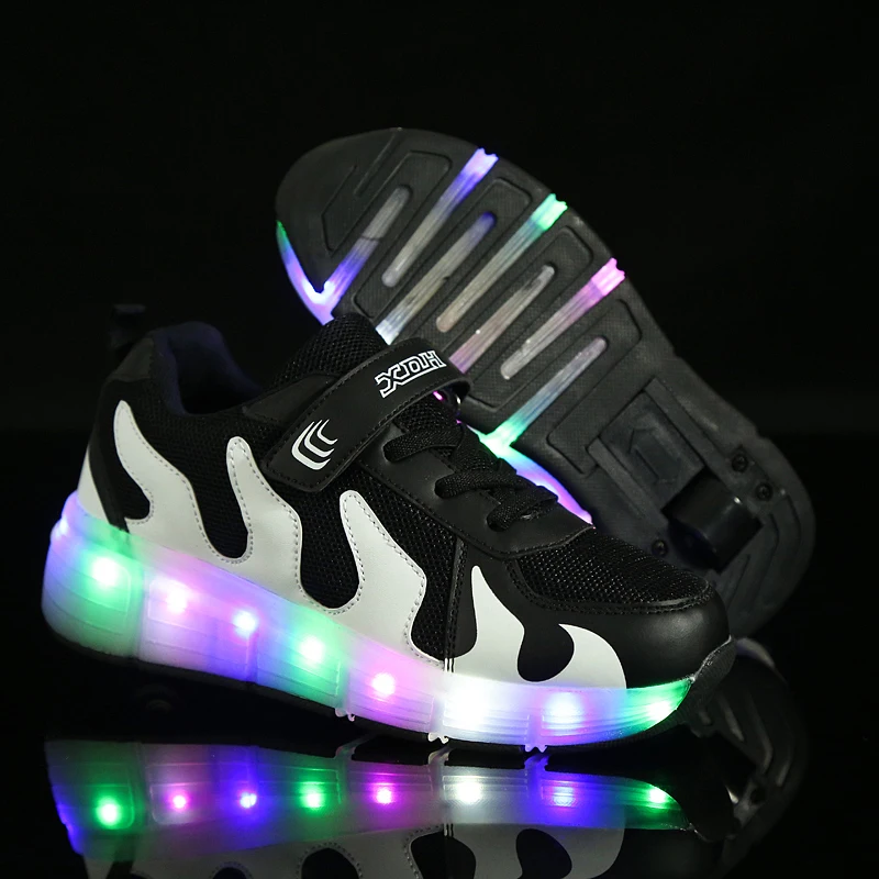 Кроссовки детские кроссовки с колеса роликовые коньки обувь Детские светящиеся кроссовки туфли со светодиодной подсветкой для мальчиков и девочек
