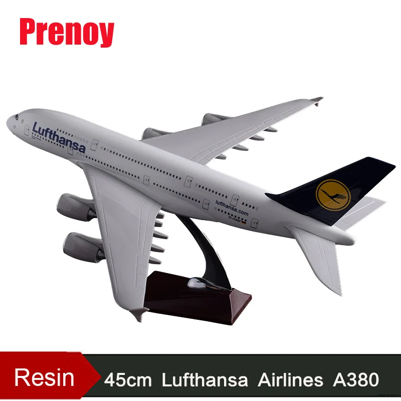 

45cm A380 German Lufthansa Airlines Airplane Model Resin Aviation German Lufthansa Airbus A380 Airways Model Creative Gift Toys