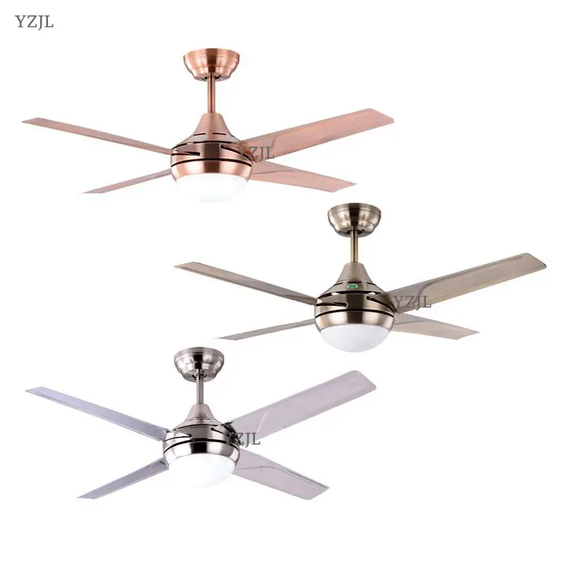 43inch Single lampshade LED fan light antique iron leaf fan ceiling fan