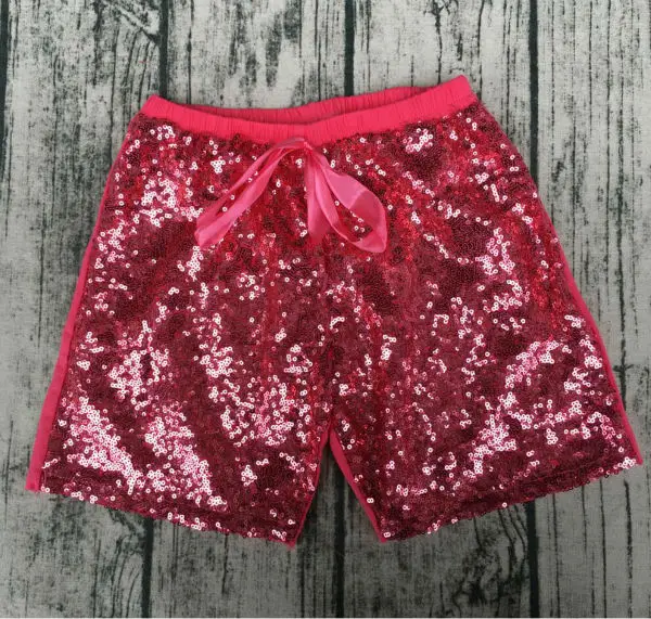 Girls red Sparkle Sequin SHORTS Christmas sequin Pageant Birthday Posh