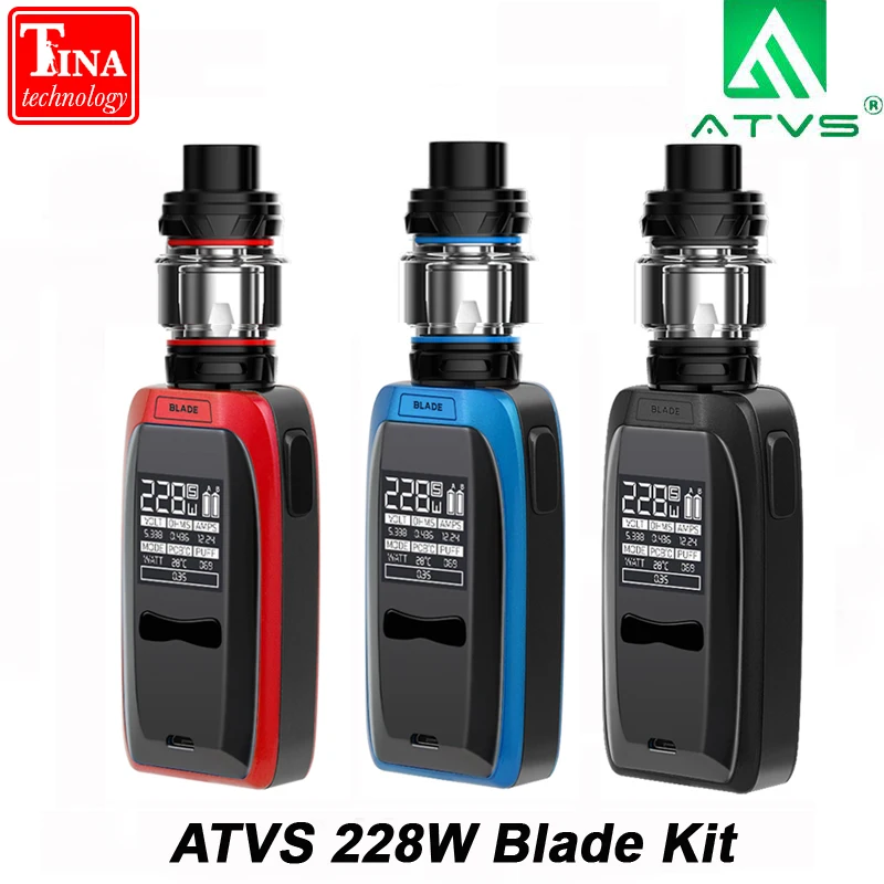 

ATVS 228W Blade Electronic Cigarette Kit With 5ml 510 Thread Tank 18650 Box Mod 228W Max Output Huge Power By 18650 Battery Vape
