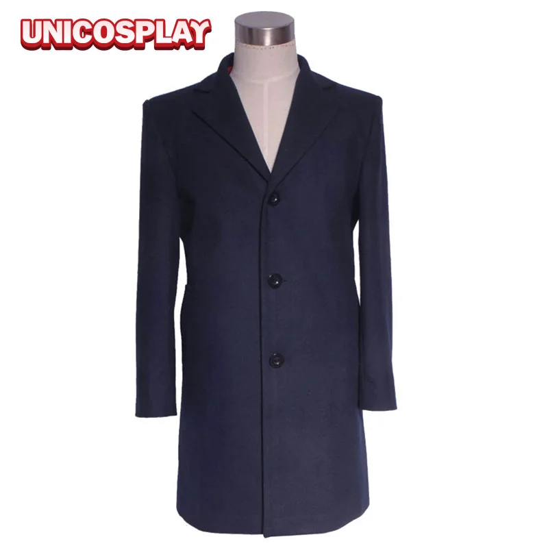 

Doctor Who Coat Costumes Dark Blue Frock Halloween Cosplay Top Jacket For Men