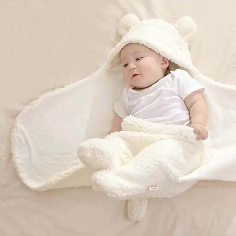 Теплый мультфильм уши детское одеяло малыша конверт Пеленальный новорожденных пеленание Обёрточная бумага спальный мешок кровать