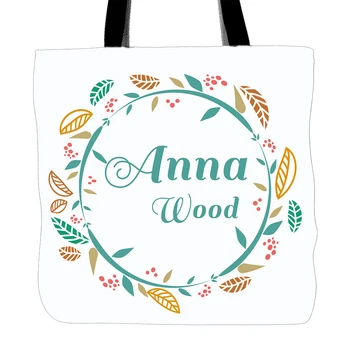 

Custom Name And Letter Printing Tote Bag For Shopping Travel School Used White Canvas Hand Bags With Double Sided Printing