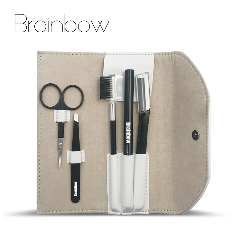 Brainbow 5pcs/bag Makeup Tool Kit Eyebrow Pen Eyebrow Tweezer Trimmer Razor Makeup Brushes Makeup Scissors Eyes Beauty Essential Brainbow 5pcs/bag Makeup Tool Kit Eyebrow Pen Eyebrow Tweezer Trimmer Razor Makeup Brushes Makeup Scissors Eyes Beauty Essential