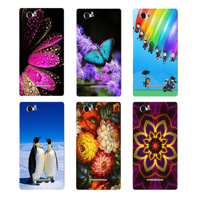 Best Offers For Sony Xperia M C1905 Case Flower Bear Cat Printed Case for Sony Xperia M C1904 Phone Case Cover For Sony Xperia M Dual C2005