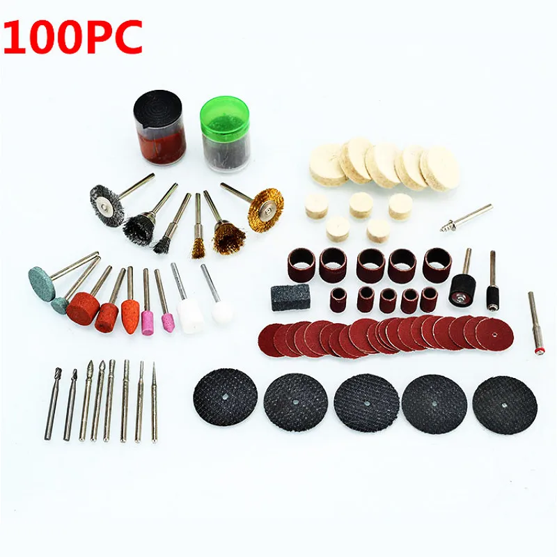 110/220V электрическая дрель Dremel шлифовальная машина гравировка ручка электрический шлифовальный станок вращательного бурения Мощность Инструменты Мини-дрель комплект 180 Вт 5 переменной скорости - Цвет: 100PCs