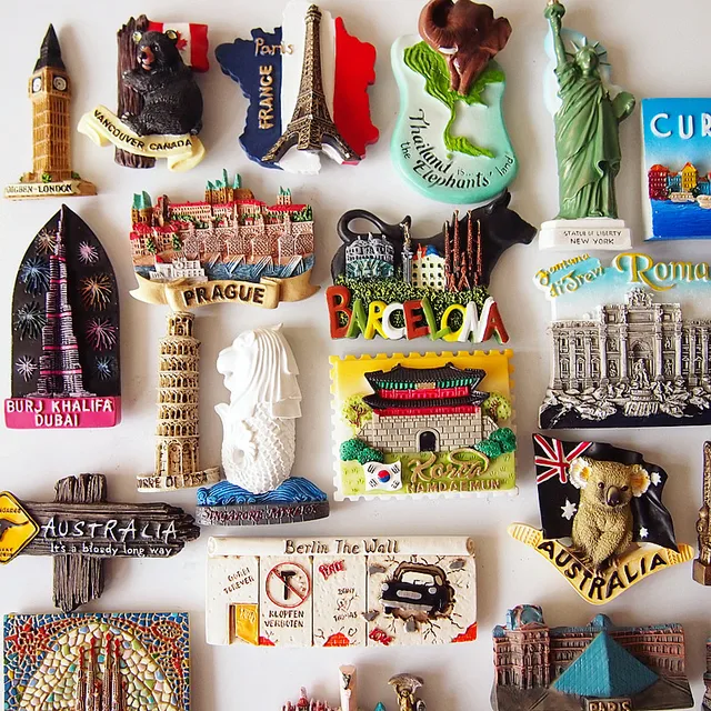 (6 pieces / lot)Travel souvenirs around the world fridge in Fridge from Home