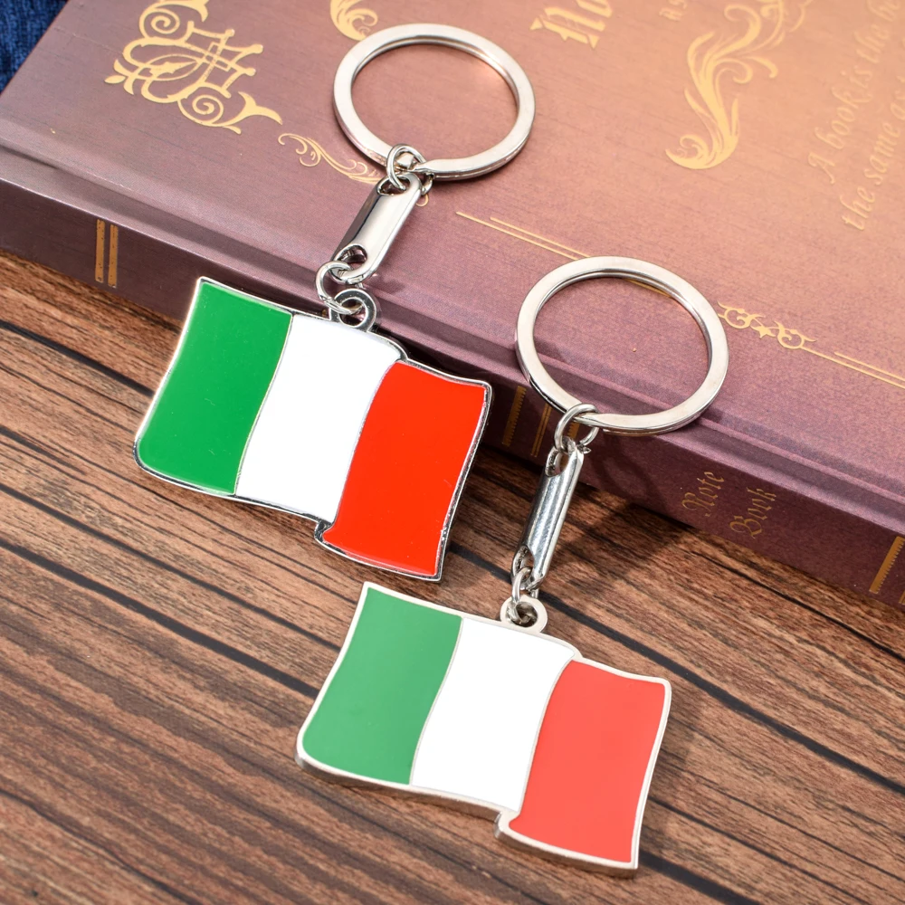 

Vicney Italy Flag Pattern Key Chain High quality Zinc Alloy Keychain For Bag Key Holder Charm Hanging pendant Car Key Ring