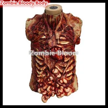 

2017 Top Grade Latex Popular Wholesale Bloody Latex Body Part Halloween Props Scary Chest Dress Up Free shipping DHL