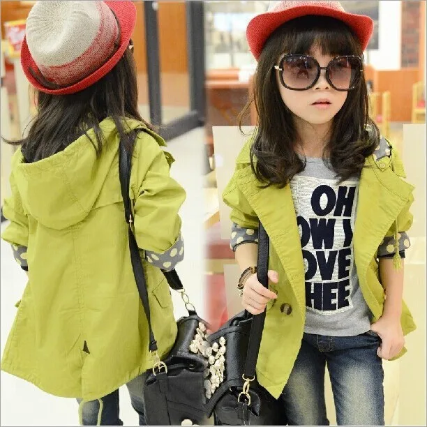 

Child 2016 Children's Spring Korean Fashion Coat Girls Cardigan Shirt Collar Windbreaker Long Sleeved Baby Girls Outwear
