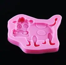 Инструменты для торта Милая корова слон лошадь Жираф силиконовая форма для украшения кексов Gumpaste помадка инструмент плесень - Цвет: cow