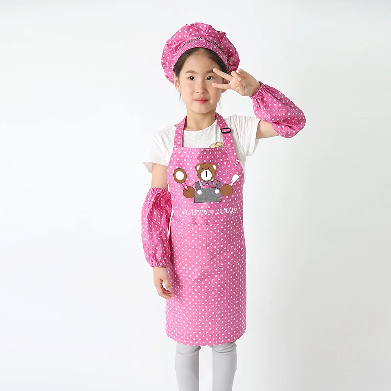 

Children's cartoon apron Korean version of the cute little children's gowns art painting kindergarten baby aprons