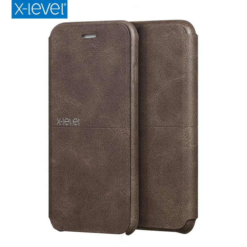 Чехол X Level для iPhone 7 8 чехол Plus откидная Складная подставка из искусственной кожи