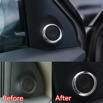

For Mitsubishi Outlander 2014-2019 Car A Pillar Stereo Speaker Ring Car Trim Stickers Chrome ABS Car Accessories 2Pcs/set