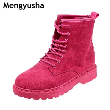 

2018 new Korean version of the wild retro Martin boots female British wind single boots student flat round head boots