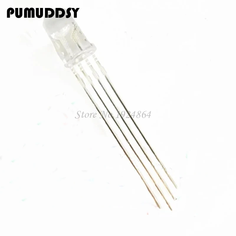 

50pcs 5mm full-color LED RGB red, green and blue Four feet transparent highlight color Controllable seven lights Common anode
