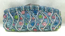 Freies verschiffen!! A15-36, sky blue farbe mode top kristallsteinen ring handtaschen für damen nette parteibeutel