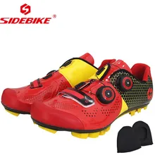 SIDEBIKE RED MTB Cycling Shoes Men Road Bike Ultra light carbon fiber Sole Self-Locking Bicycle Sport Shoes Zapatillas Ciclismo