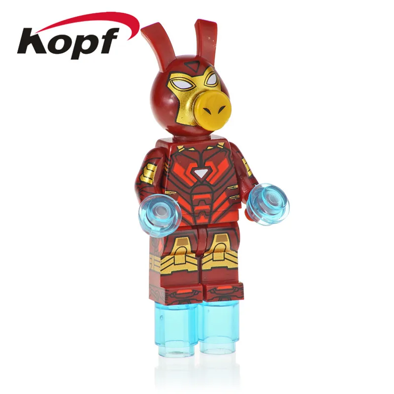 

KF1141 Single Sale Super Heroes Building Blocks Spider-Ham Green Iron Man Captain Venom Ham Wolver Black Planther Kids Gift Toys