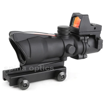 

SPINA Optic Scope Riflescope Reticle Fiber Red Illuminated Optic Sight With Mini Red Dot Sight 20mm Rail